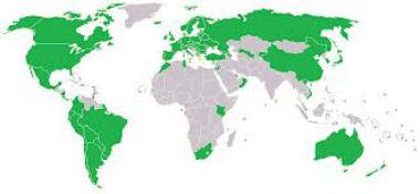 Photo: Map showing the UPOV member countries. Credit: Wikipedia.