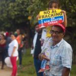 Marcha contra el fracking en Colombia.