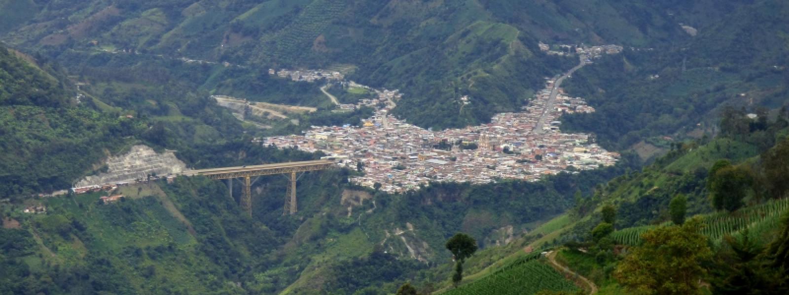 The small town of Cajamarca, Colombia