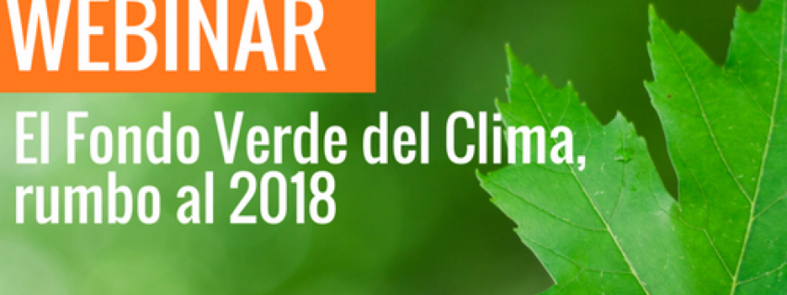 Seminario virtual "El Fondo Verde del Clima, rumbo al 2018"