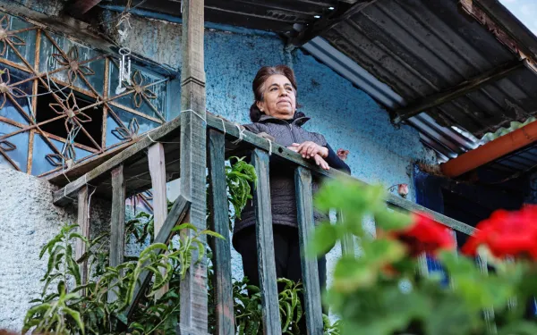 Yolanda Zurita en su casa en La Oroya