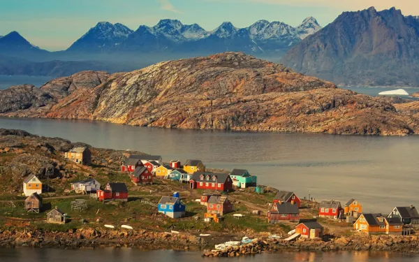 Vista aérea de un paisaje de Groenlandia