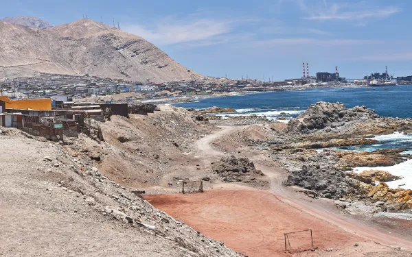 Ciudad costera de Tocopilla en Chile