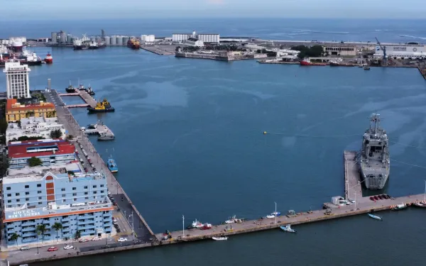 Vista aérea del Puerto de Veracruz en México