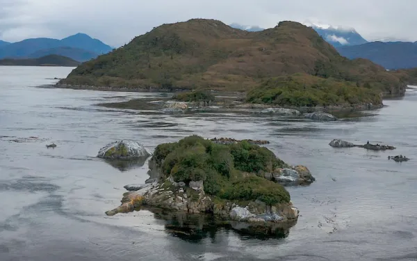 Vista aérea de la Reserva Nacional Kawésqar, Chile