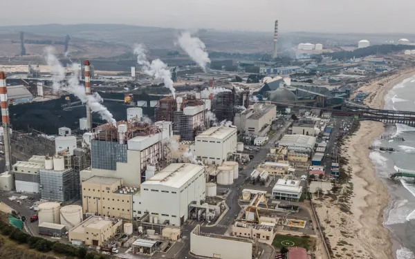 Vista áerea de la Fundición Ventanas en la comuna de Puchuncaví, Chile